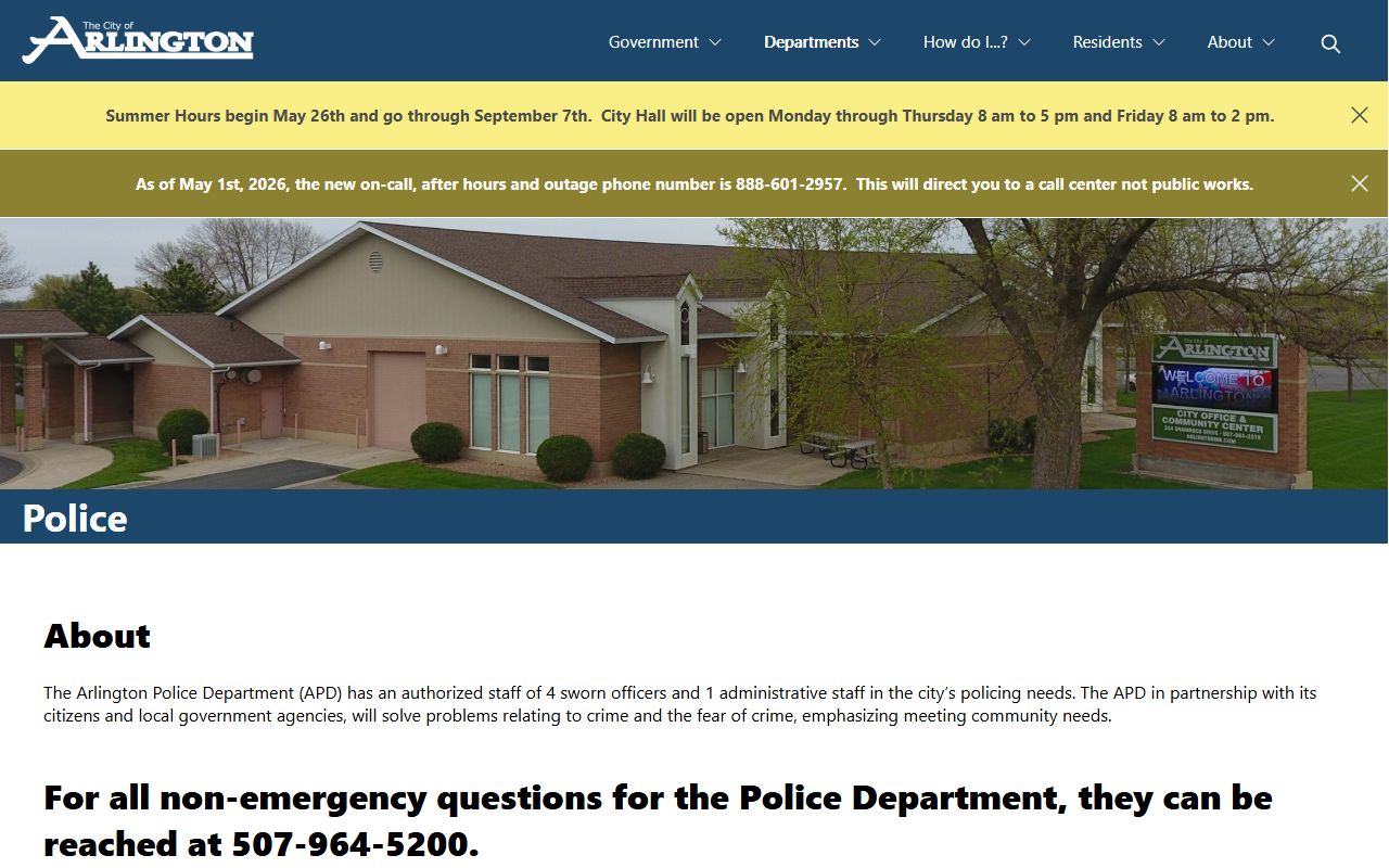 Sibley County arrest records Arlington Police source